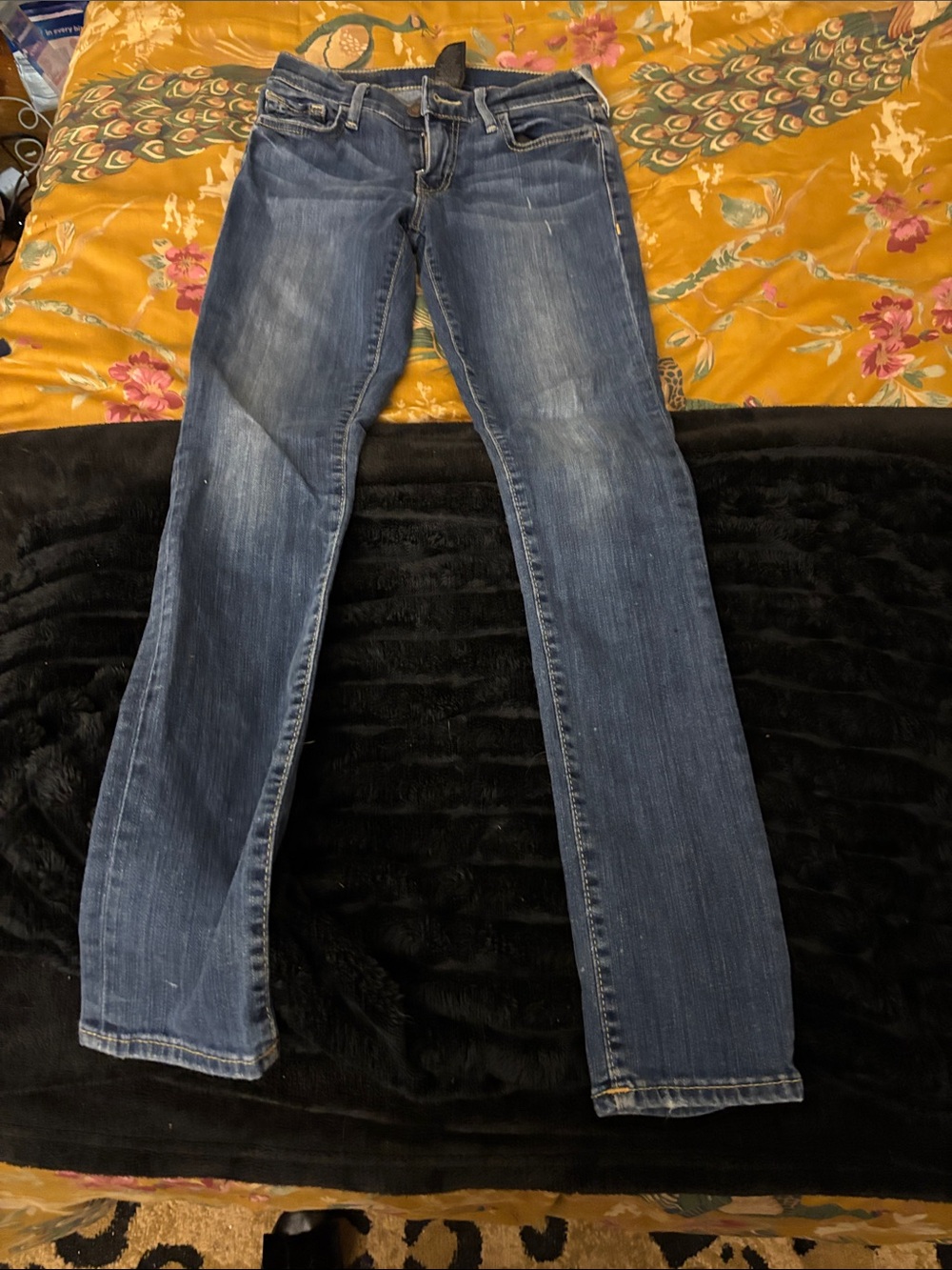 True Religion Women's Dark Blue Straight Leg Jeans
